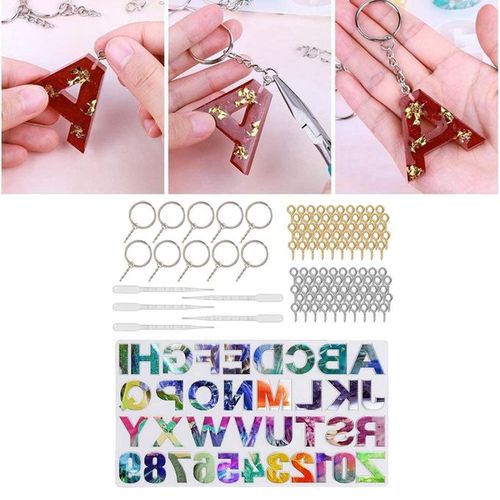 Generic Alphabet Resin Molds Kit DIY Keychain Pendant Epoxy Resin Casting